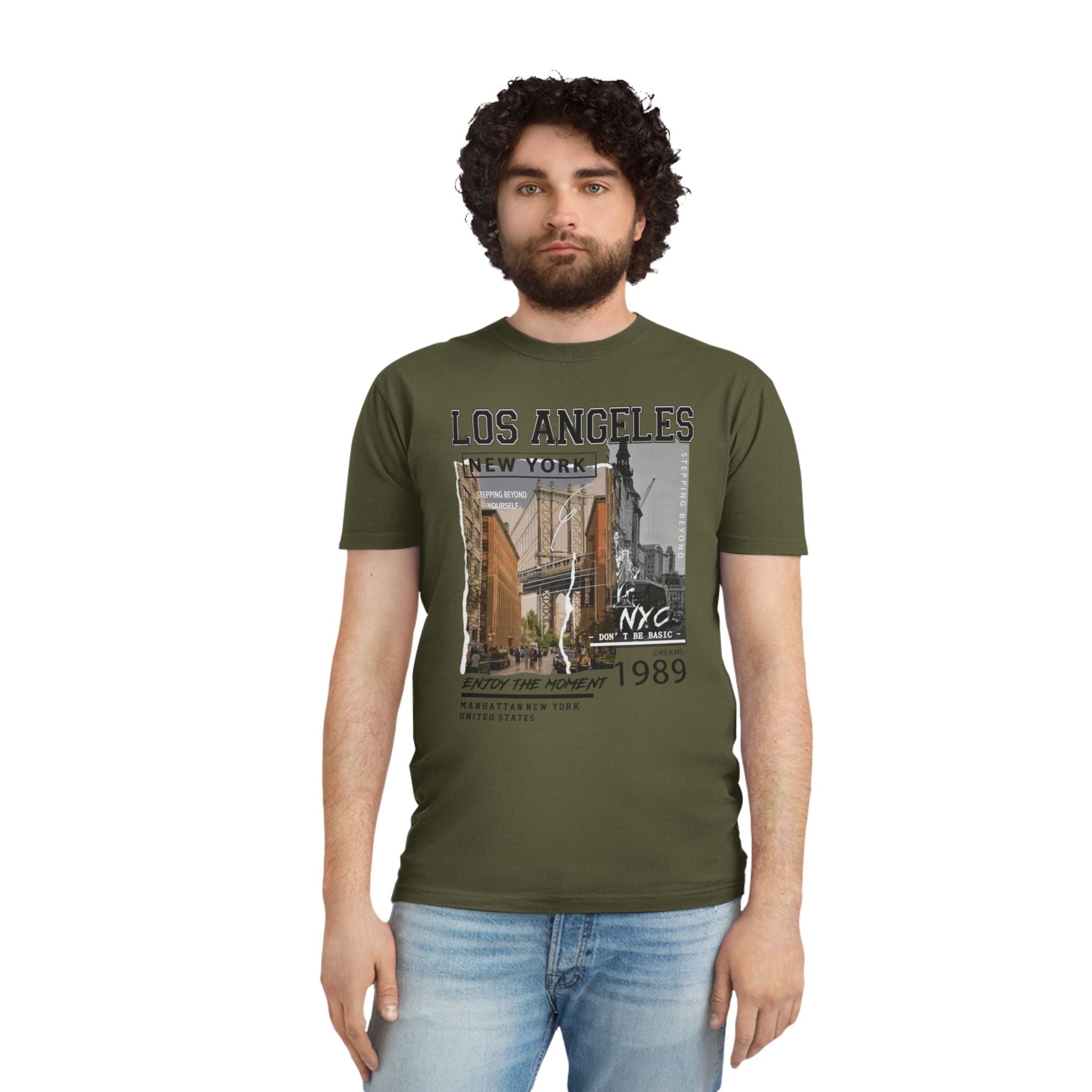 Los Angeles NYC Vintage Graphic Tee — 'Enjoy The Moment' Faded Shirt