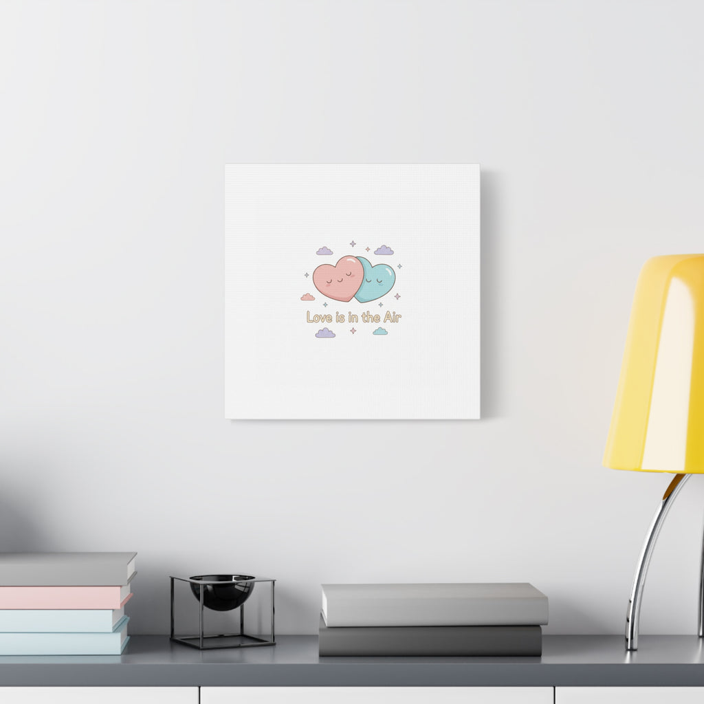 Love Is in the Air Heart Illustration Canvas | Micro‑Romance Galentine’s Pastel