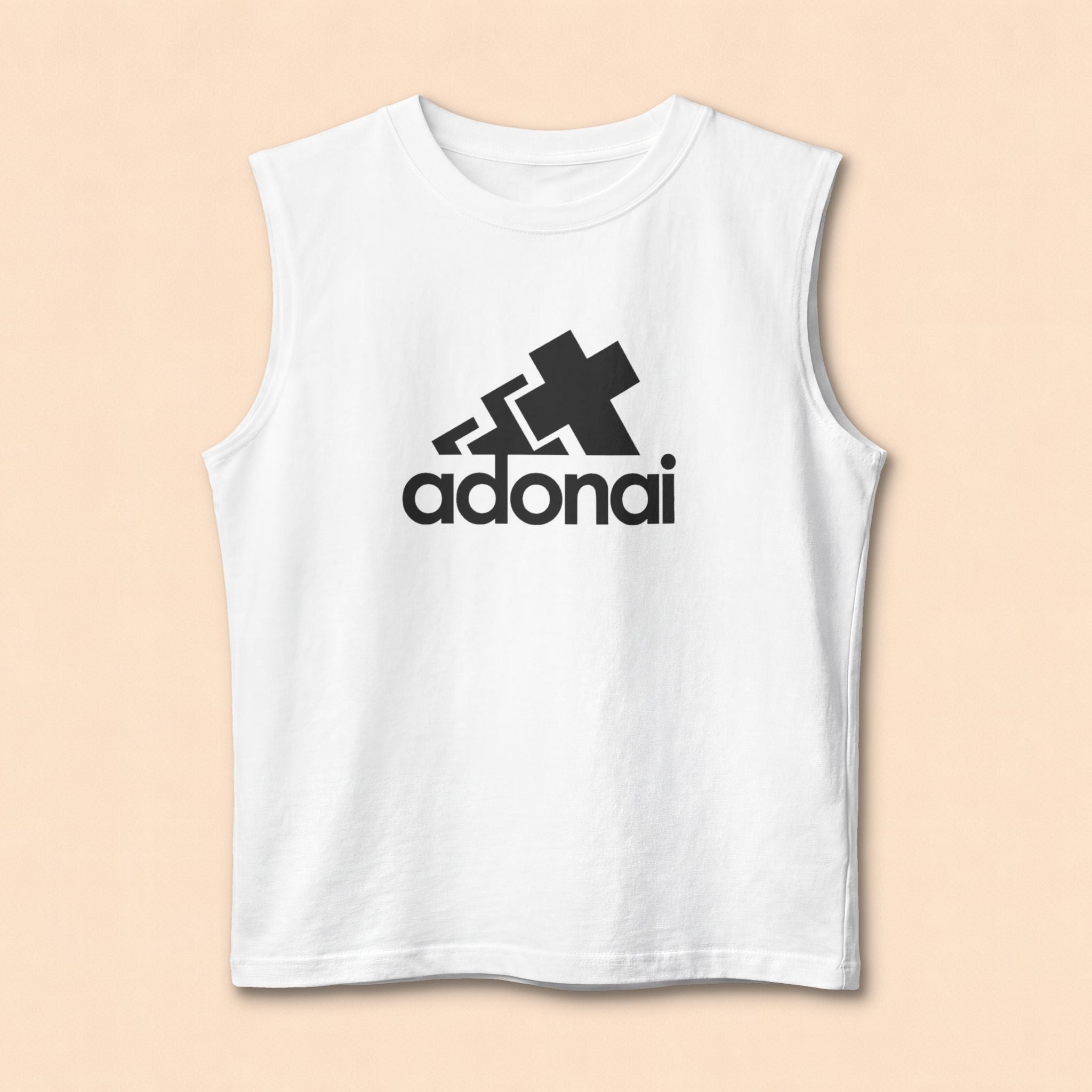 Adonai Logo Muscle Tank — Christian Faith Graphic Tank Top
