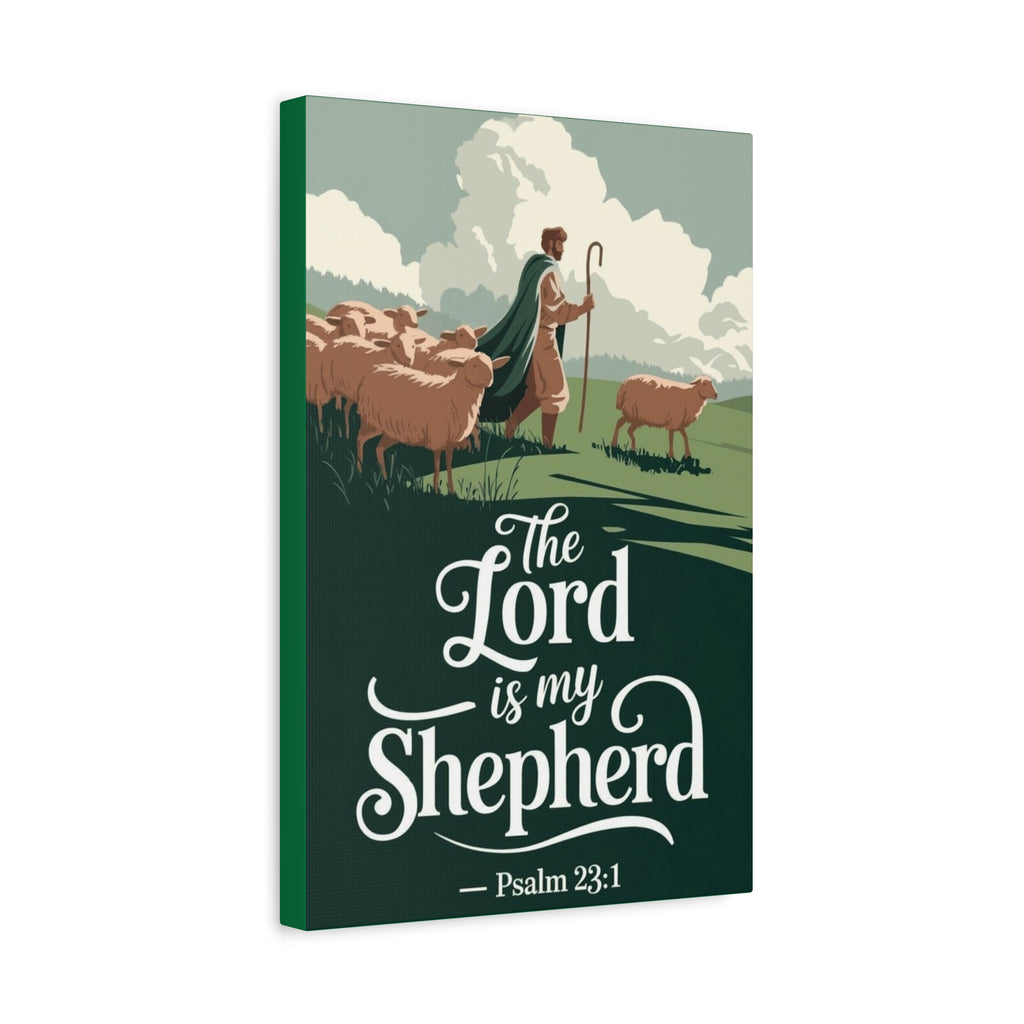 The Lord Is My Shepherd Canvas Wall Art — Psalm 23:1 Christian Home Decor