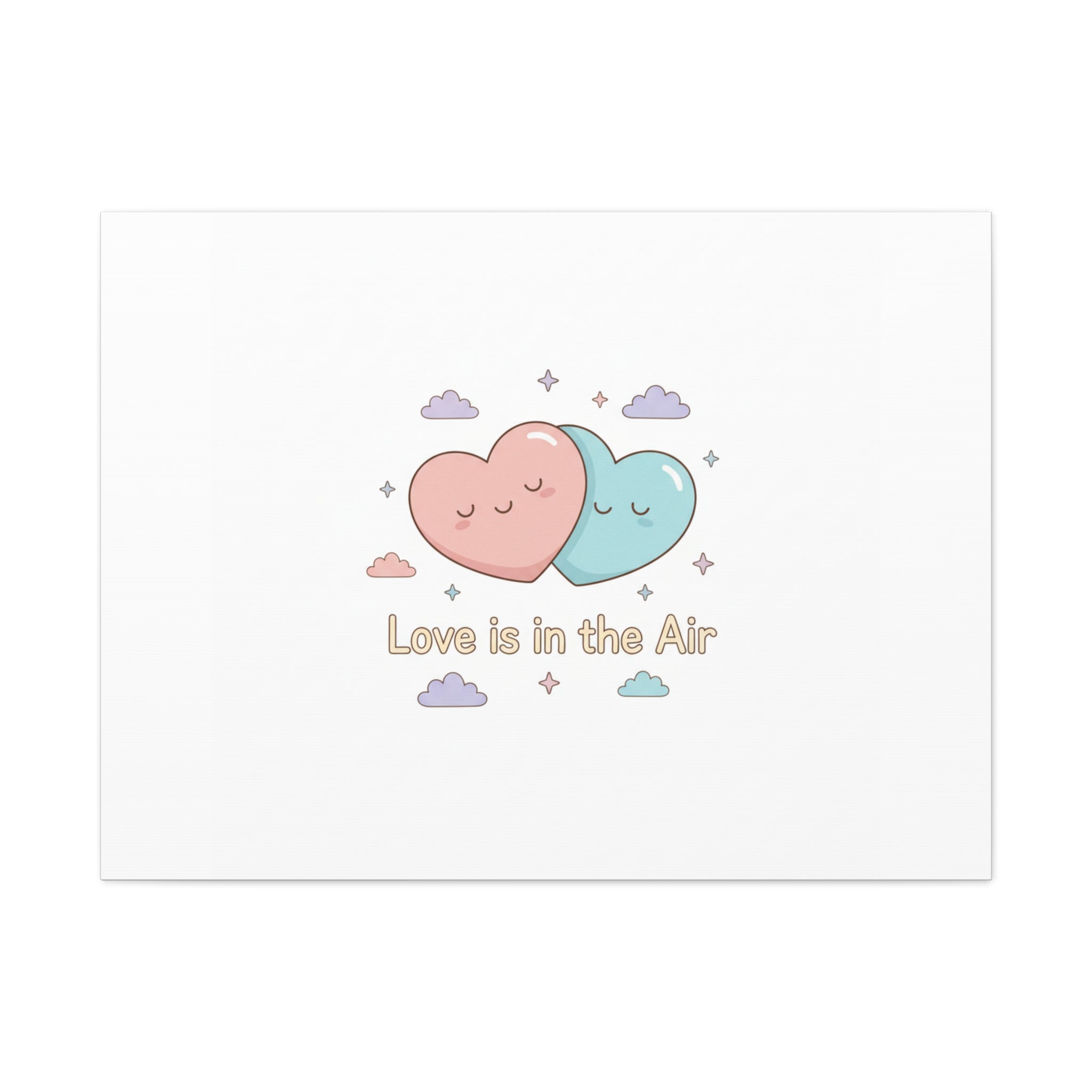 Love Is in the Air Heart Illustration Canvas | Micro‑Romance Galentine’s Pastel