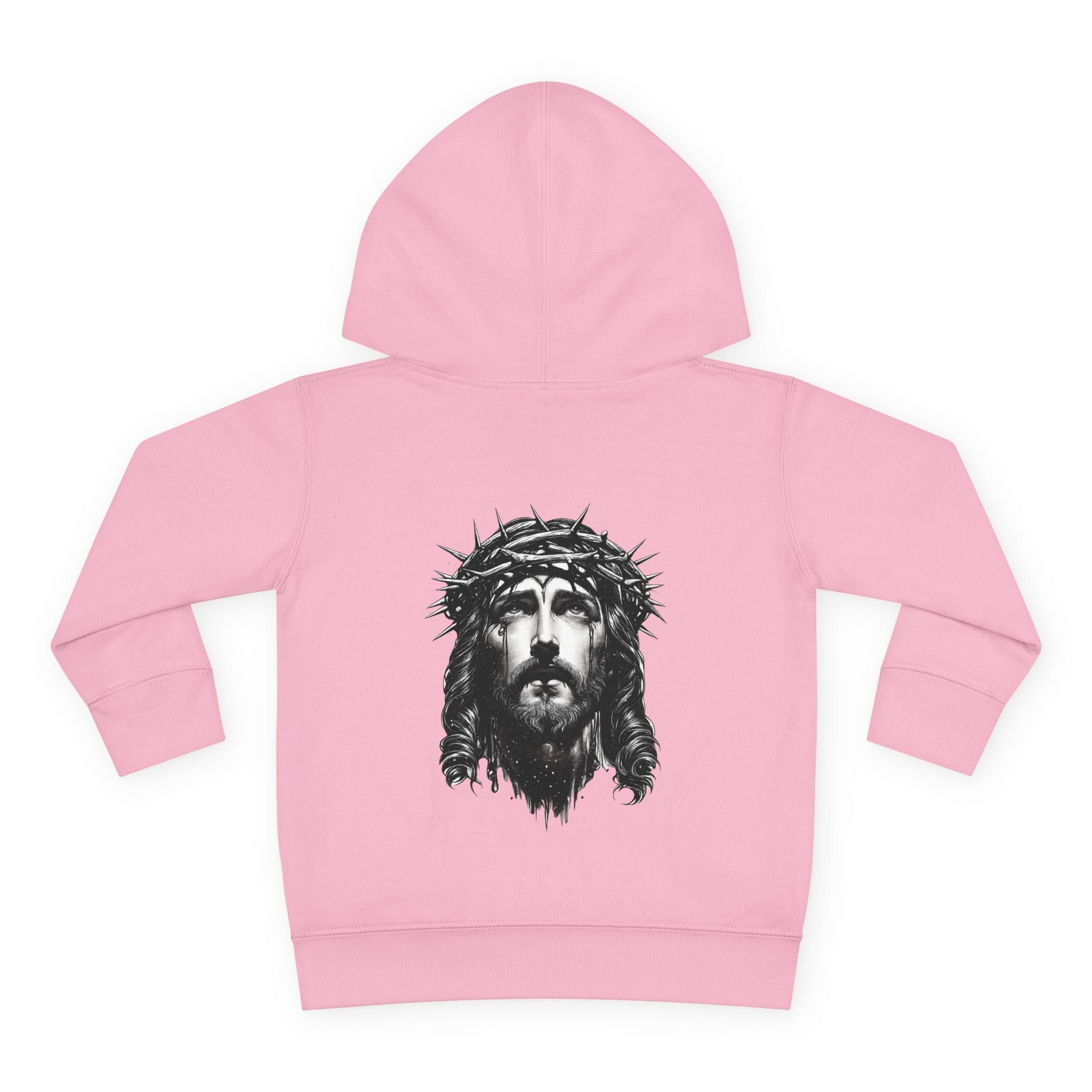 Toddler Hoodie — 'I Am Saved' Lamb & Jesus Portrait Christian Pullover