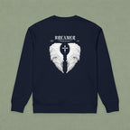 Dreamer Angel Wings Sweatshirt — Blue Feather Back Graphic Crewneck