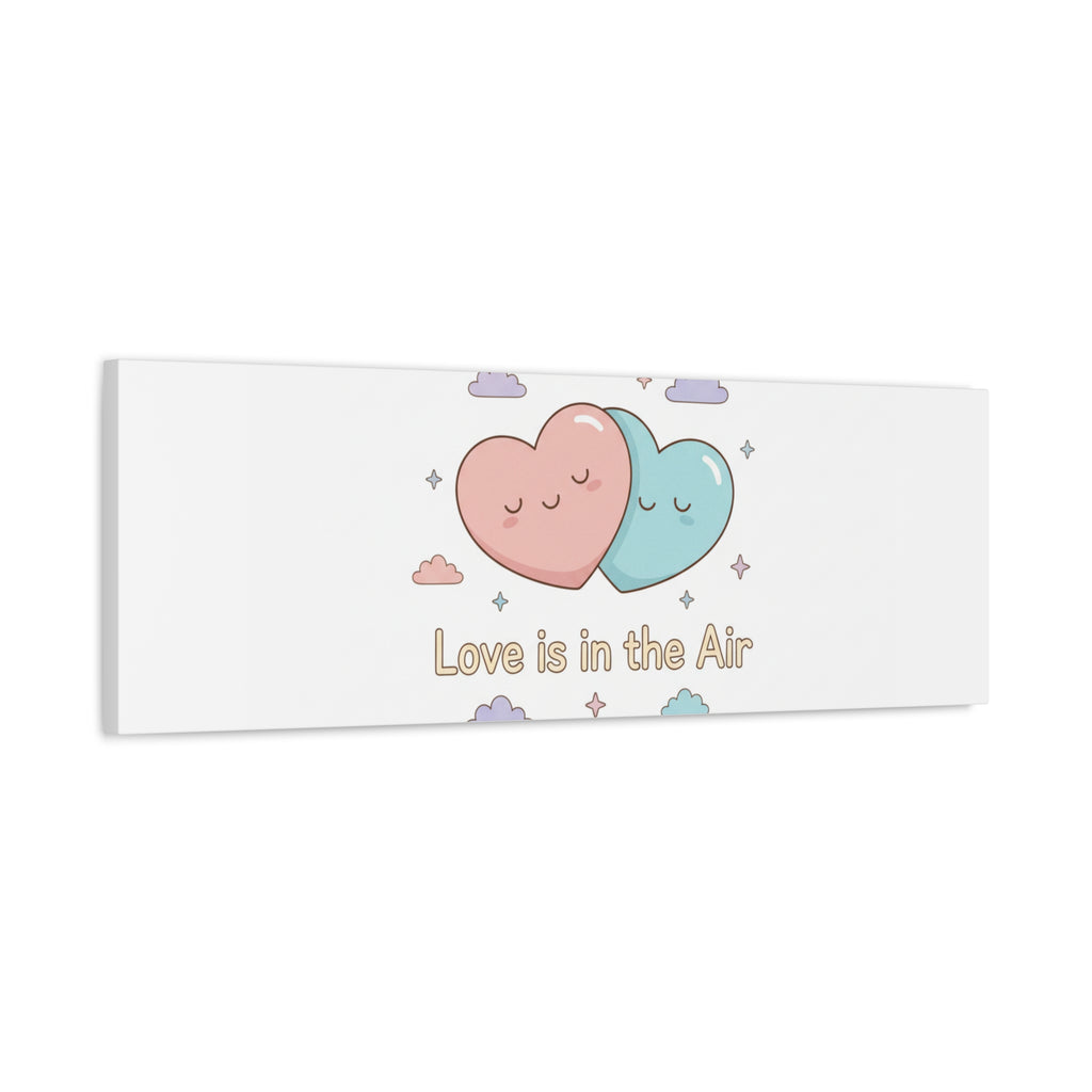 Love Is in the Air Heart Illustration Canvas | Micro‑Romance Galentine’s Pastel