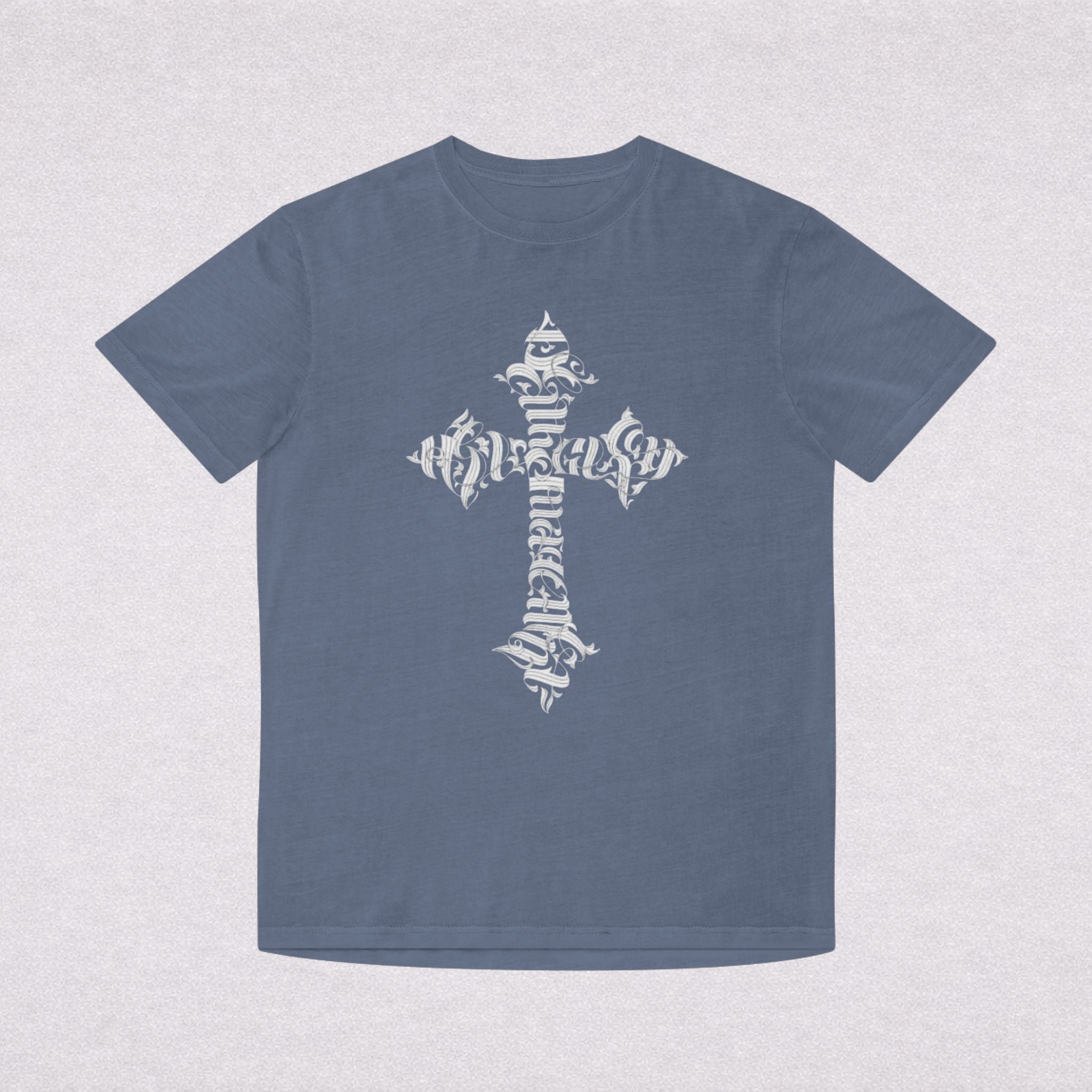Faded Cross Graphic T-Shirt — Vintage Religious Tee