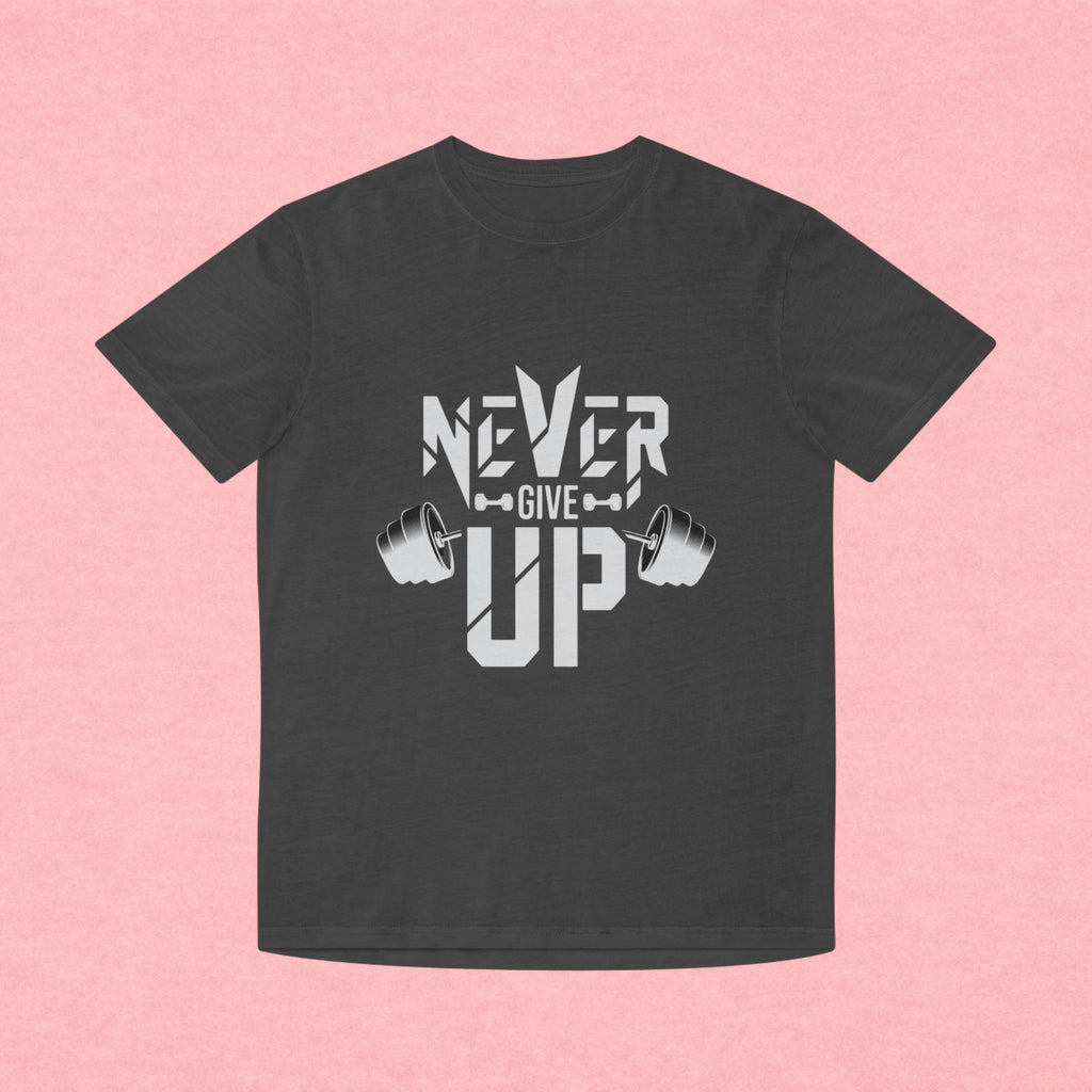 Never Give Up Fitness Tee — Motivational Weightlifting T‑Shirt