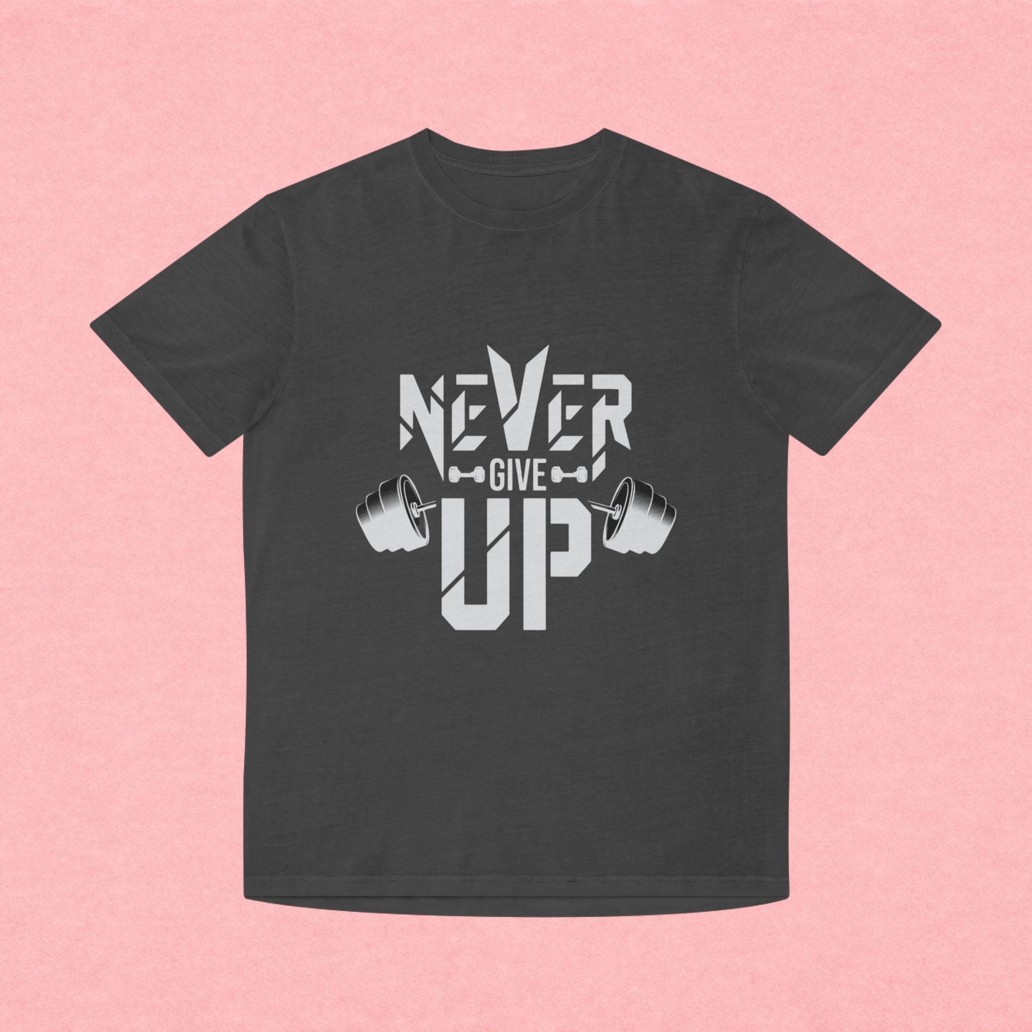 Never Give Up Fitness Tee — Motivational Weightlifting T‑Shirt