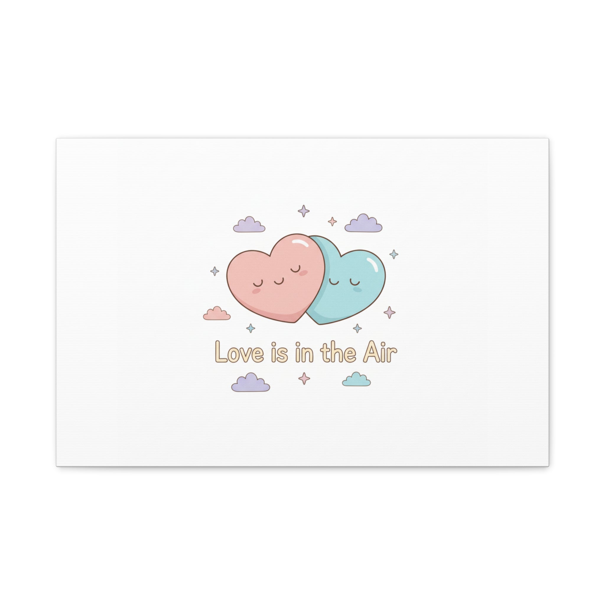 Love Is in the Air Heart Illustration Canvas | Micro‑Romance Galentine’s Pastel