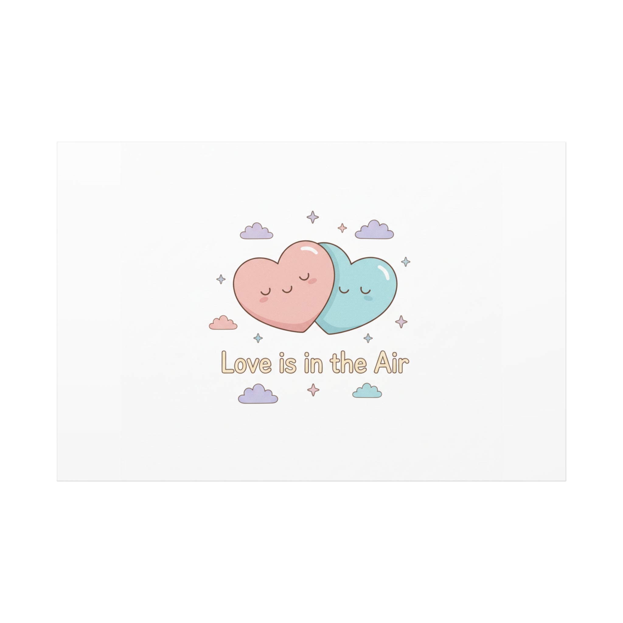 Love Is in the Air Heart Illustration Canvas | Micro‑Romance Galentine’s Pastel