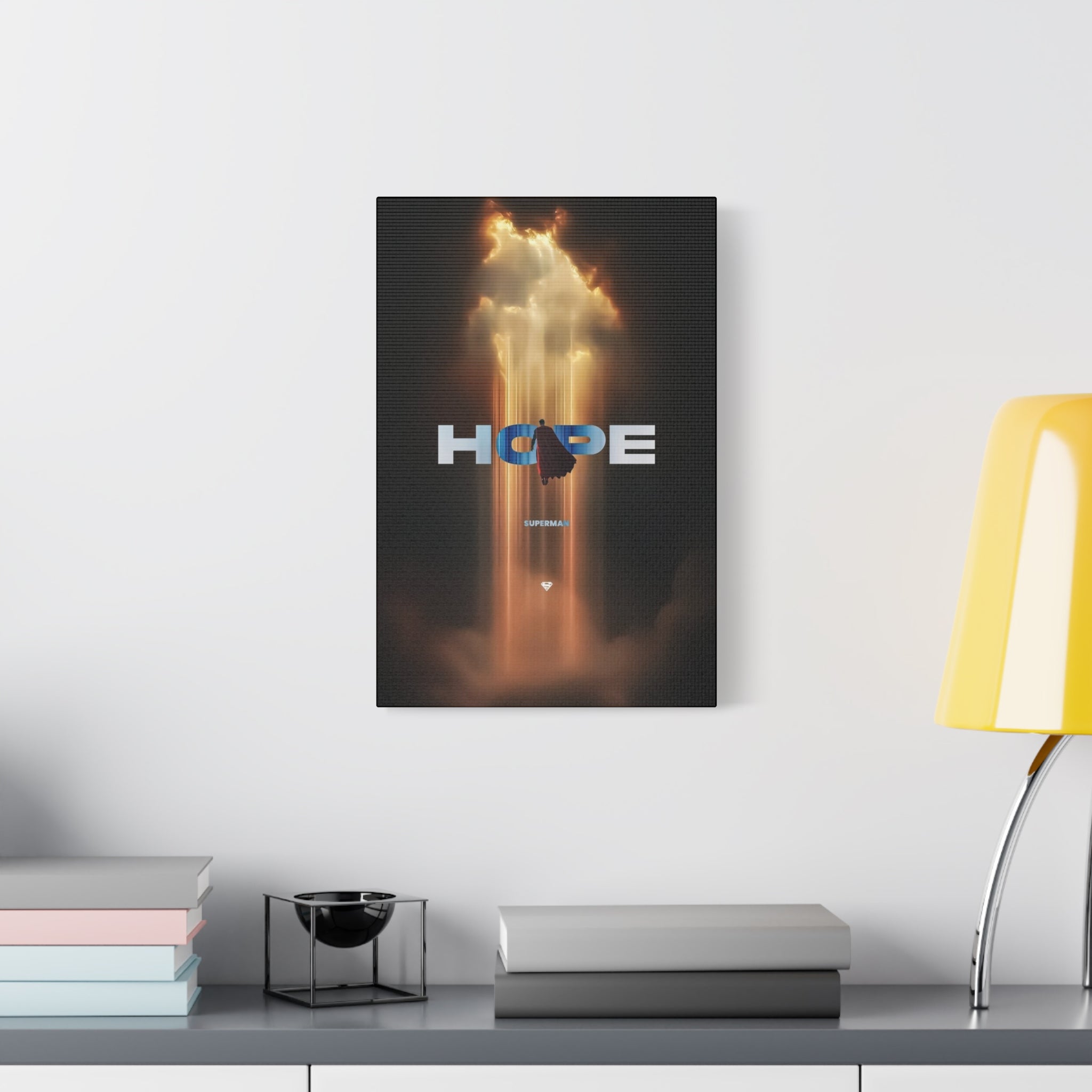 Hope Superman Matte Canvas Wall Art — Inspirational Superhero Poster