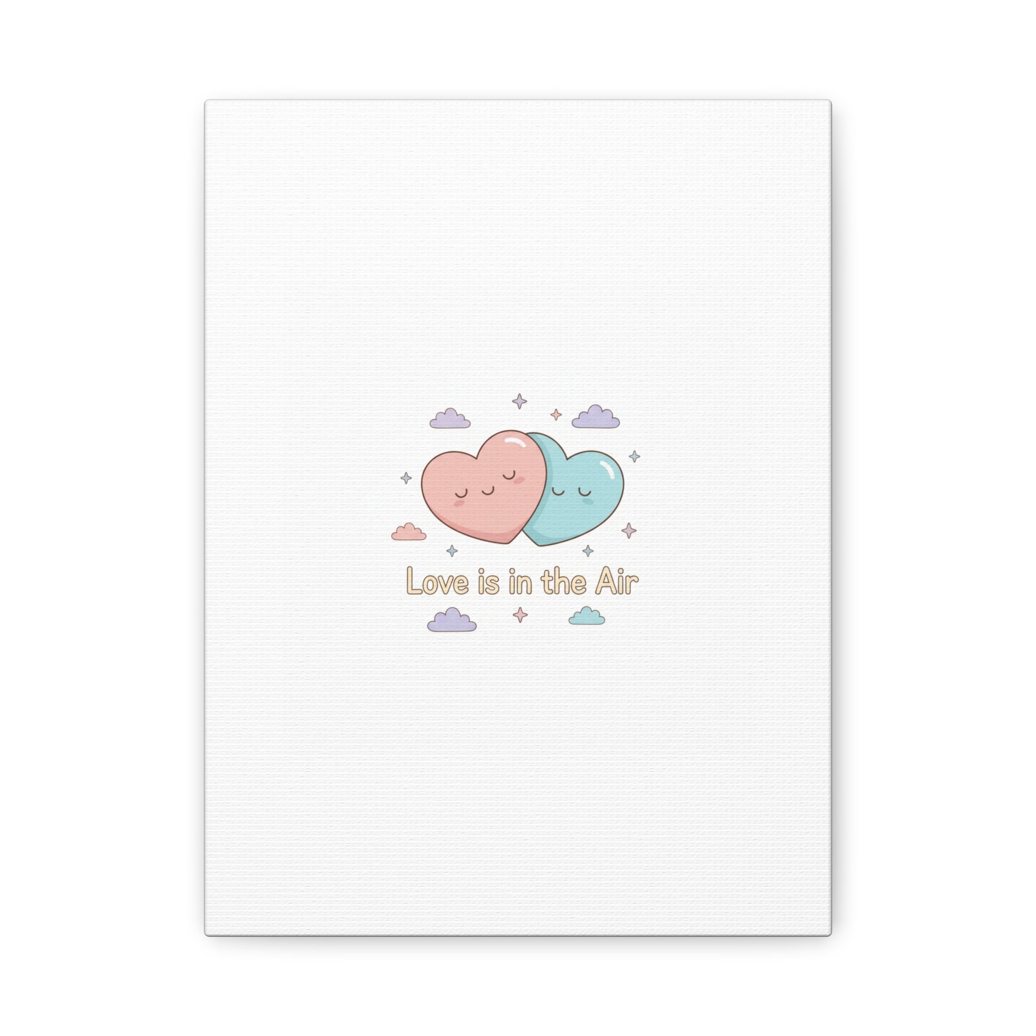 Love Is in the Air Heart Illustration Canvas | Micro‑Romance Galentine’s Pastel