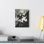 Dark Knight vs Radiant Rider (Day and Knight) Matte Canvas Wall Art