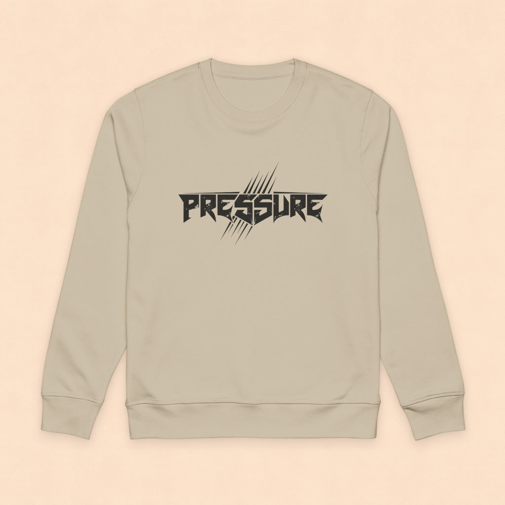 Pressure Graphic Sweatshirt — Bold Jagged Logo Pullover