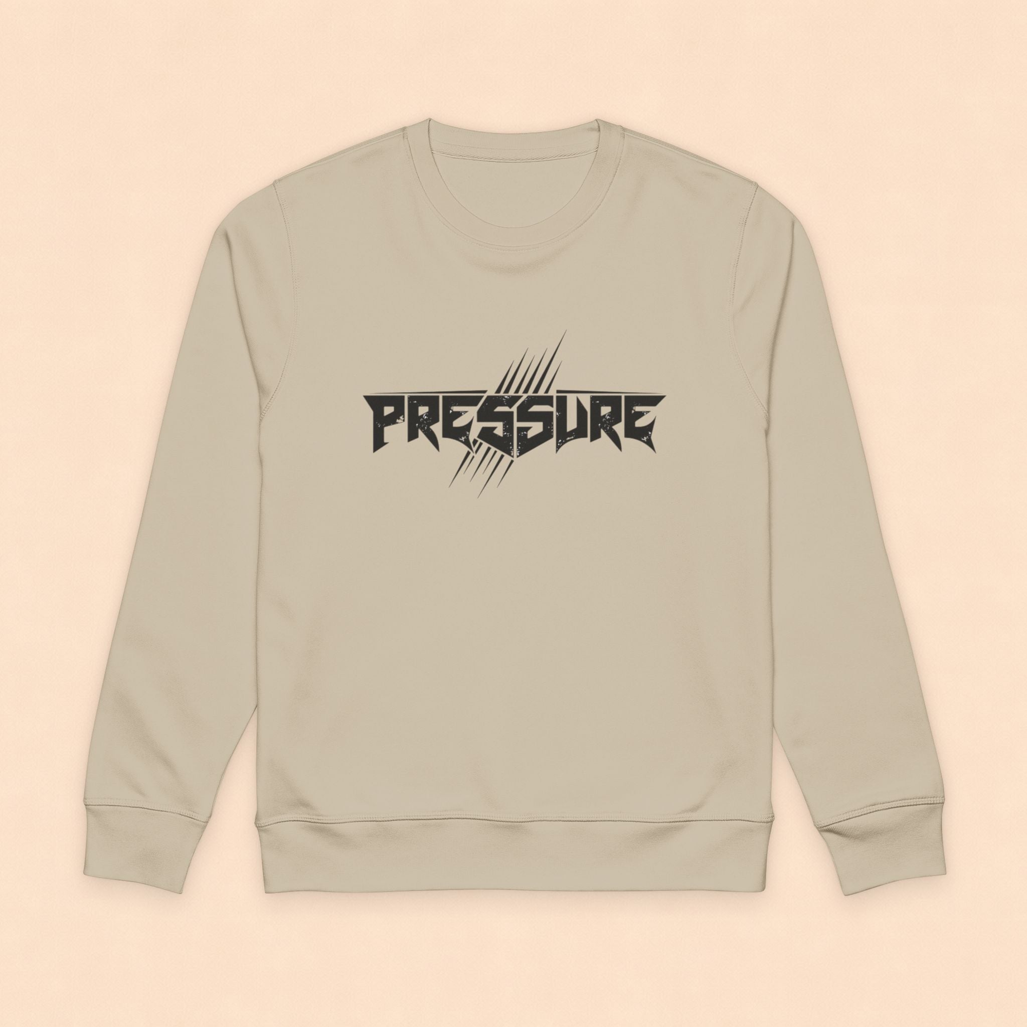 Pressure Graphic Sweatshirt — Bold Jagged Logo Pullover