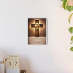 John 3:16 Inspirational Wall Art — Framed Christian Cross Poster