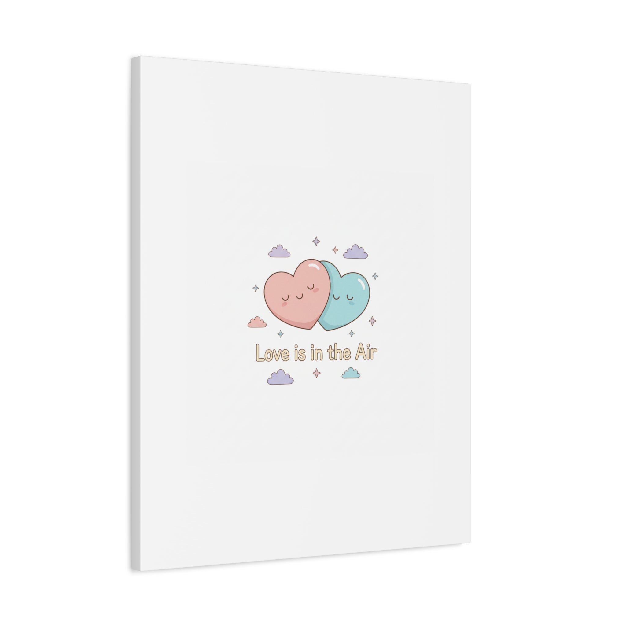 Love Is in the Air Heart Illustration Canvas | Micro‑Romance Galentine’s Pastel