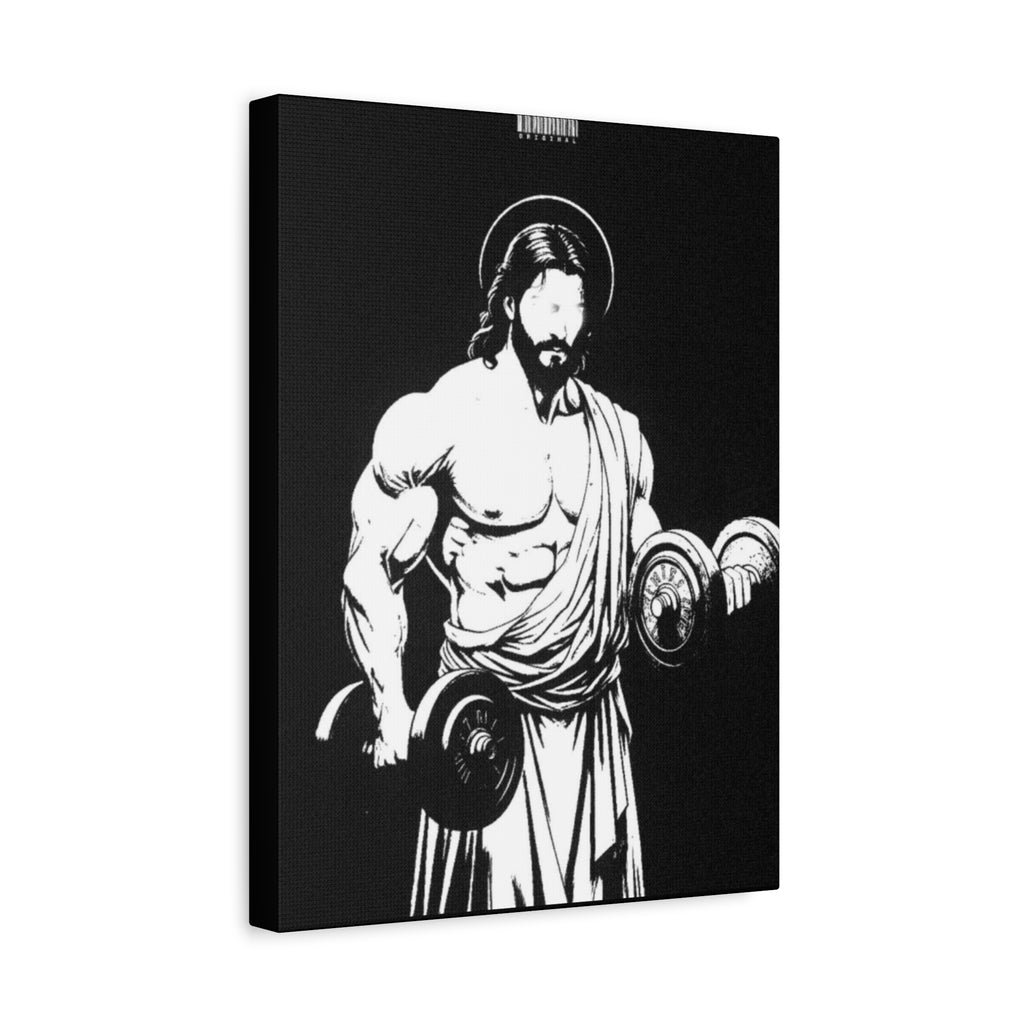 Fitness Jesus Wall Art — Muscle Jesus Matte Canvas Print