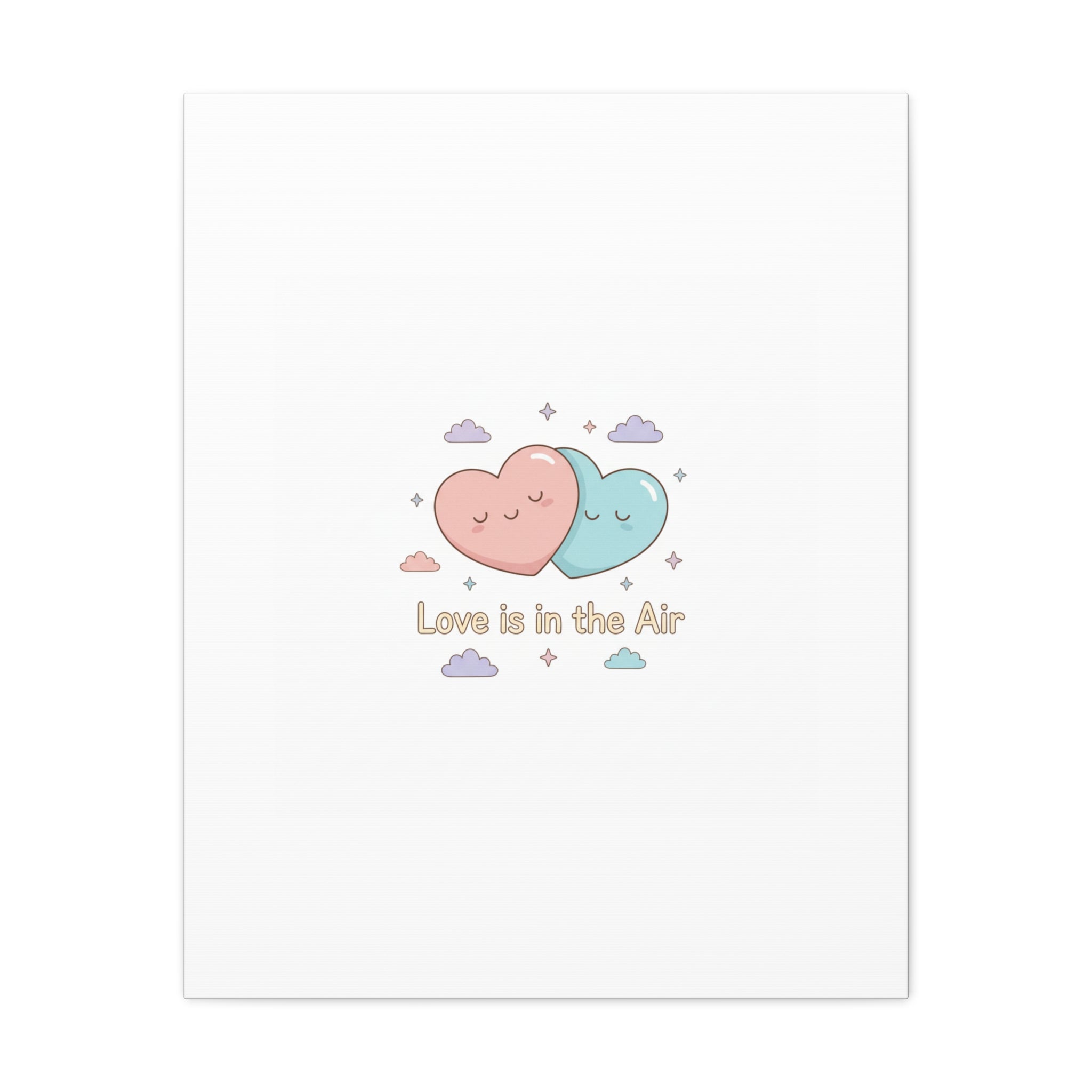 Love Is in the Air Heart Illustration Canvas | Micro‑Romance Galentine’s Pastel