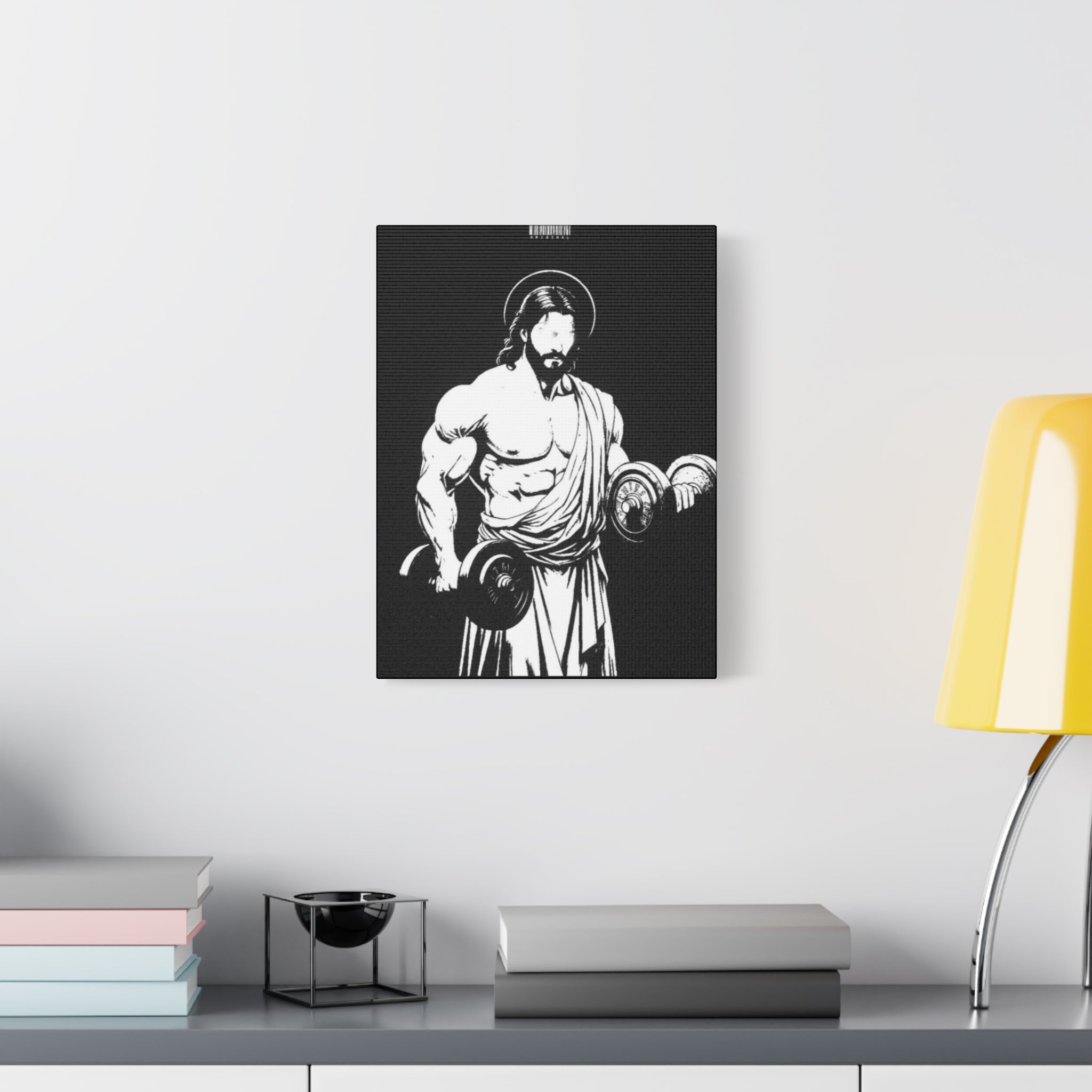 Fitness Jesus Wall Art — Muscle Jesus Matte Canvas Print