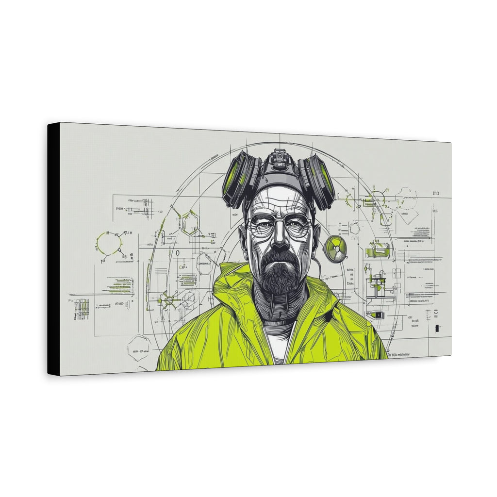 Breaking Bad Walter White Heisenberg Canvas Wall Art — Yellow Hazmat Portrait