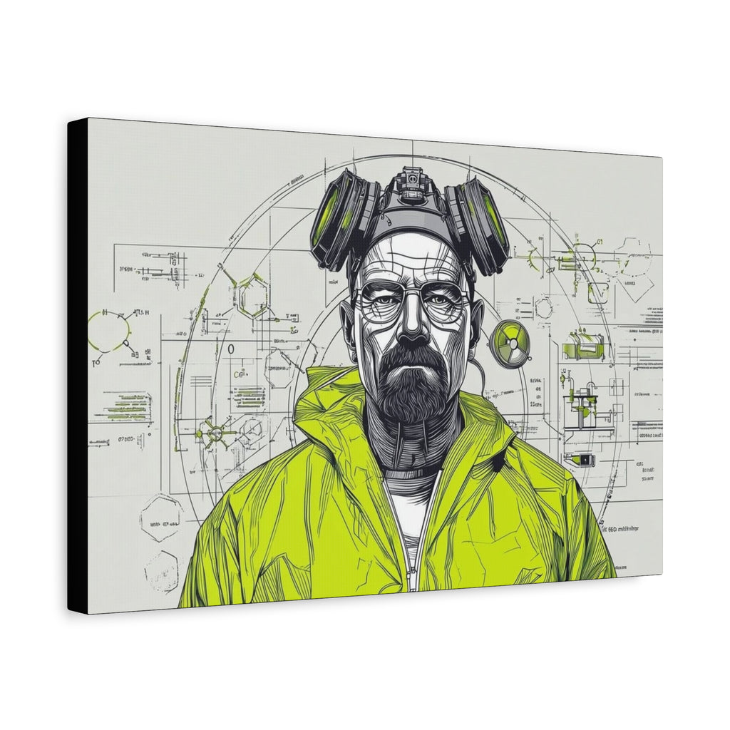 Breaking Bad Walter White Heisenberg Canvas Wall Art — Yellow Hazmat Portrait