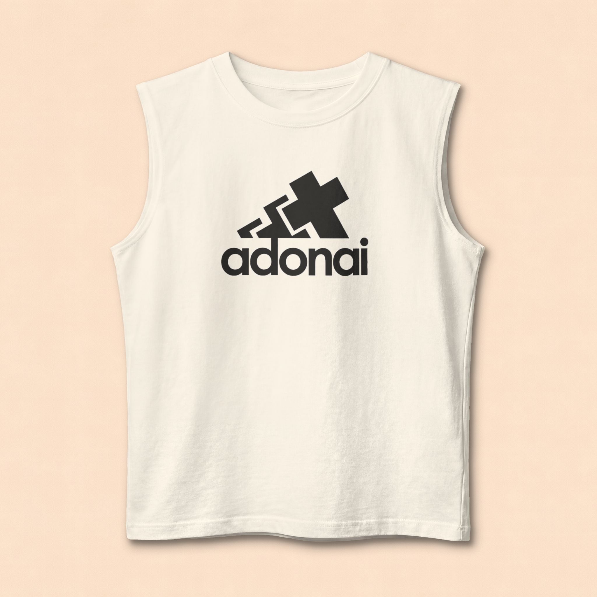 Adonai Logo Muscle Tank — Christian Faith Graphic Tank Top
