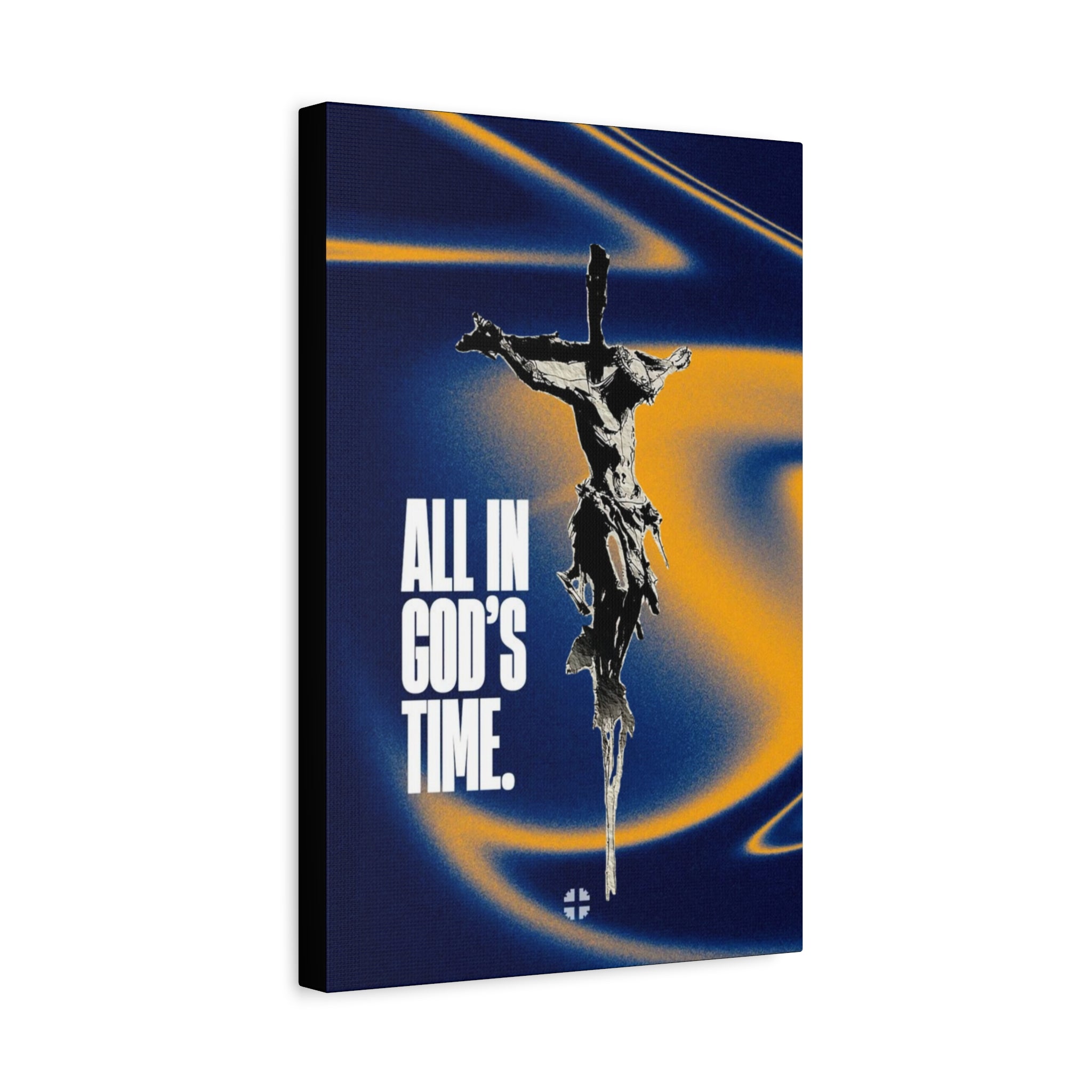 All in God's Time Canvas Wall Art — Modern Christian Crucifix Print