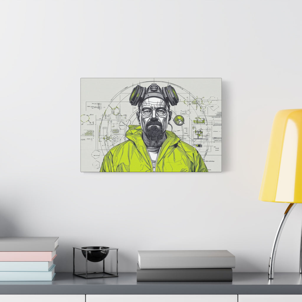 Breaking Bad Walter White Heisenberg Canvas Wall Art — Yellow Hazmat Portrait