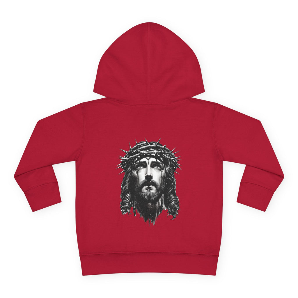 Toddler Hoodie — 'I Am Saved' Lamb & Jesus Portrait Christian Pullover