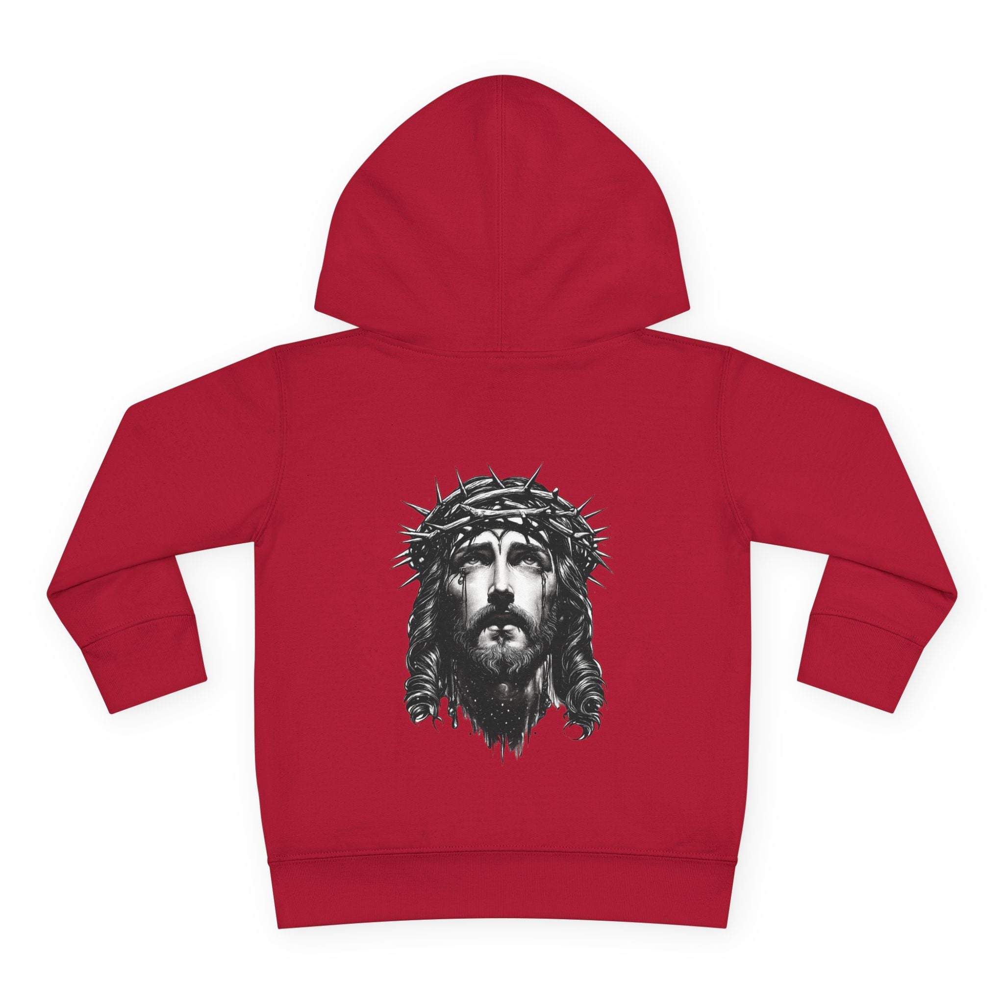 Toddler Hoodie — 'I Am Saved' Lamb & Jesus Portrait Christian Pullover