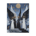 Angel Trio Matte Canvas Wall Art — Ethereal Gothic Celestial Print