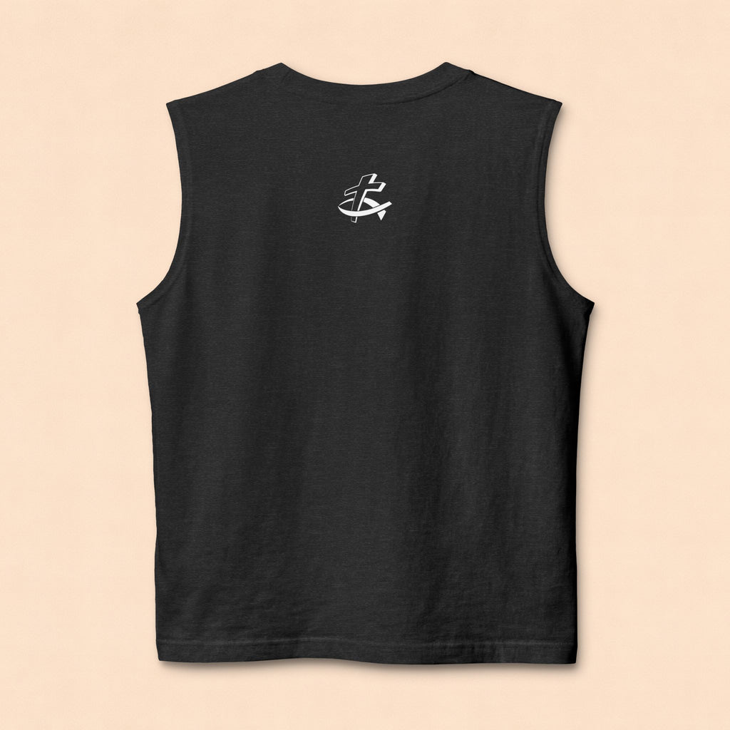 Christian Cross Barbell Muscle Tank — Faith & Fitness Gym Shirt