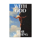 With God I Fear Nothing Canvas Wall Art – Inspirational Christian Decorative Print