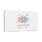 Love Is in the Air Heart Illustration Canvas | Micro‑Romance Galentine’s Pastel