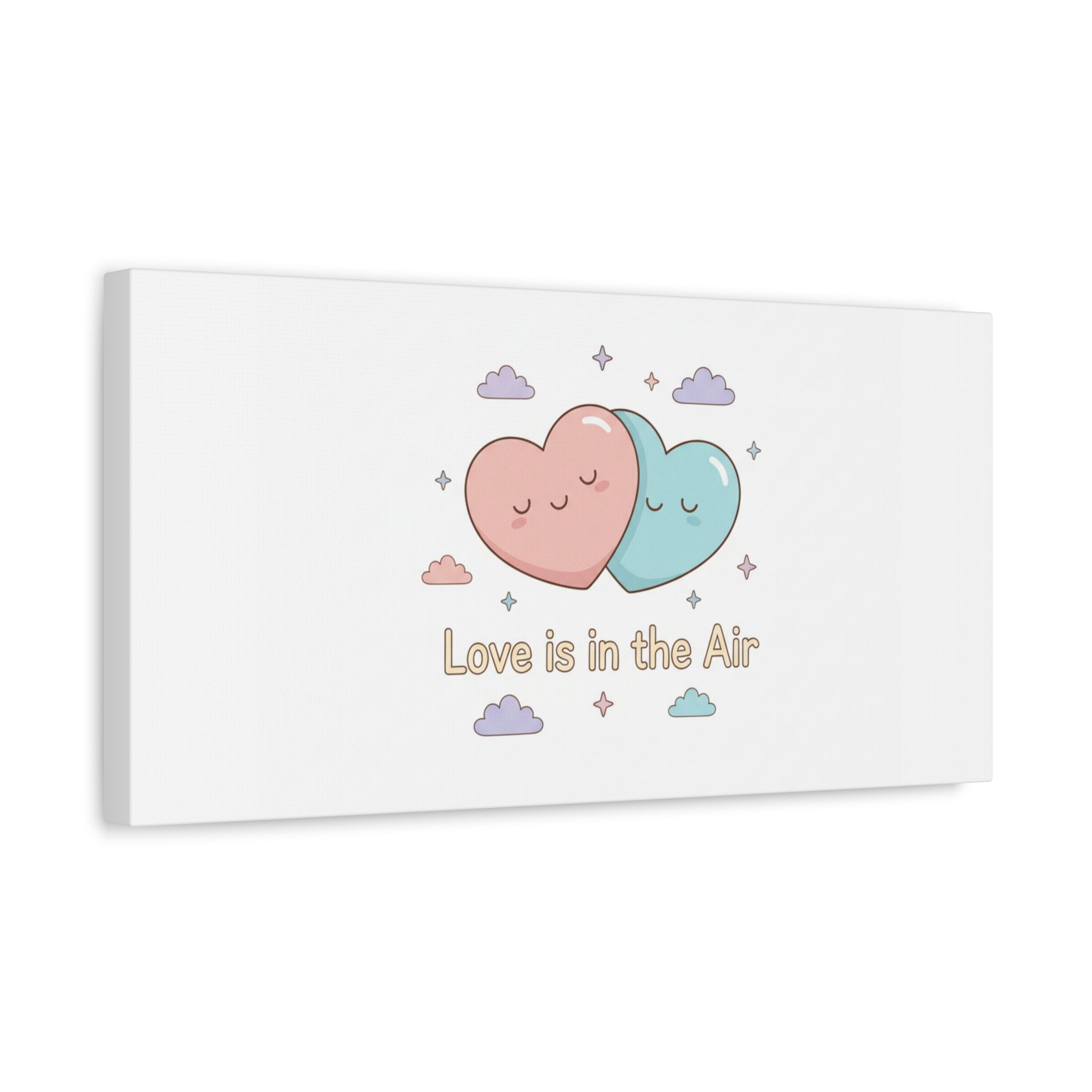Love Is in the Air Heart Illustration Canvas | Micro‑Romance Galentine’s Pastel