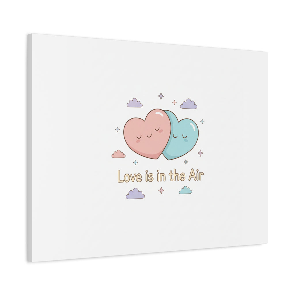Love Is in the Air Heart Illustration Canvas | Micro‑Romance Galentine’s Pastel