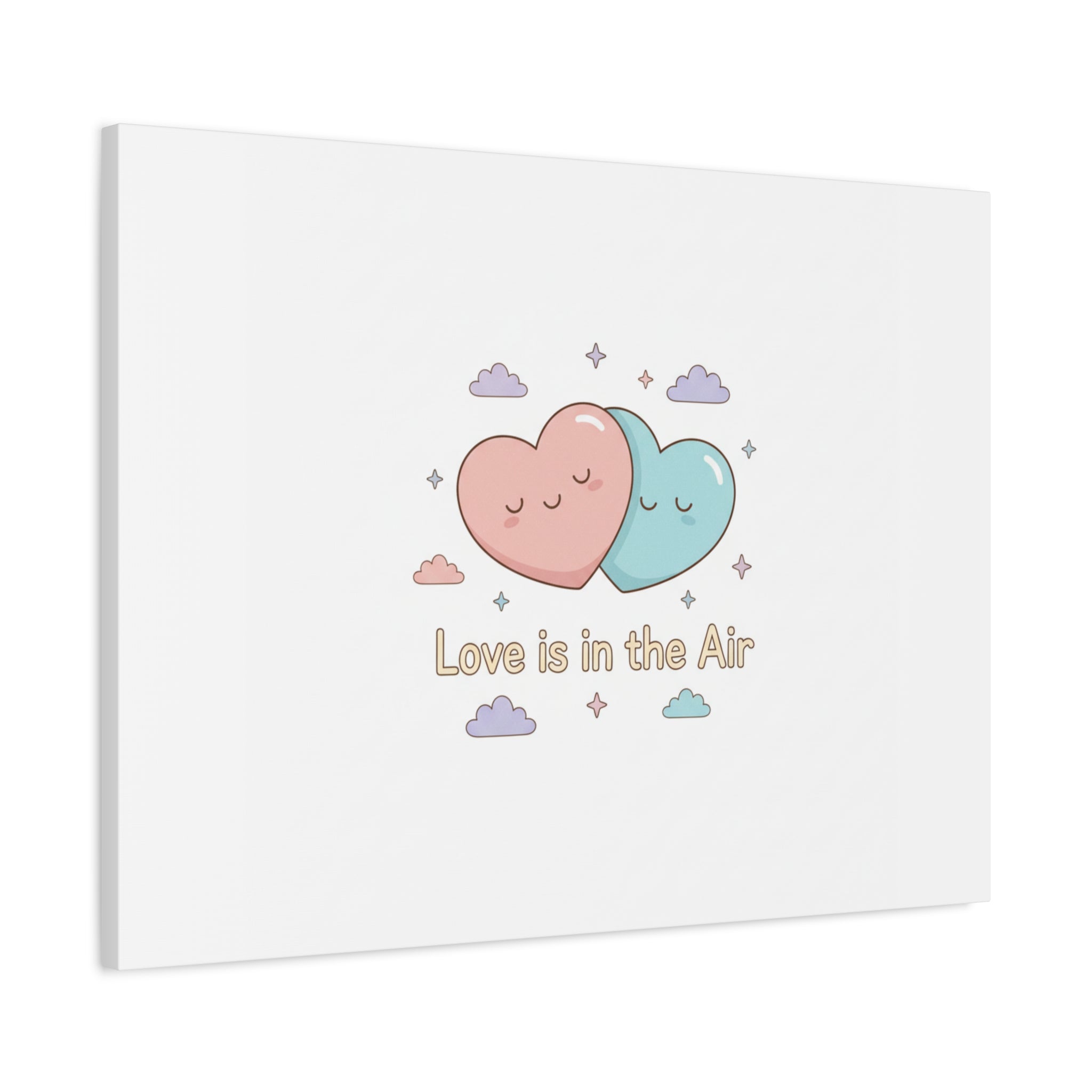 Love Is in the Air Heart Illustration Canvas | Micro‑Romance Galentine’s Pastel