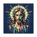 Geometric Jesus Portrait Canvas — Modern Christian Wall Art
