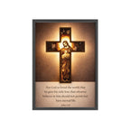 John 3:16 Inspirational Wall Art — Framed Christian Cross Poster