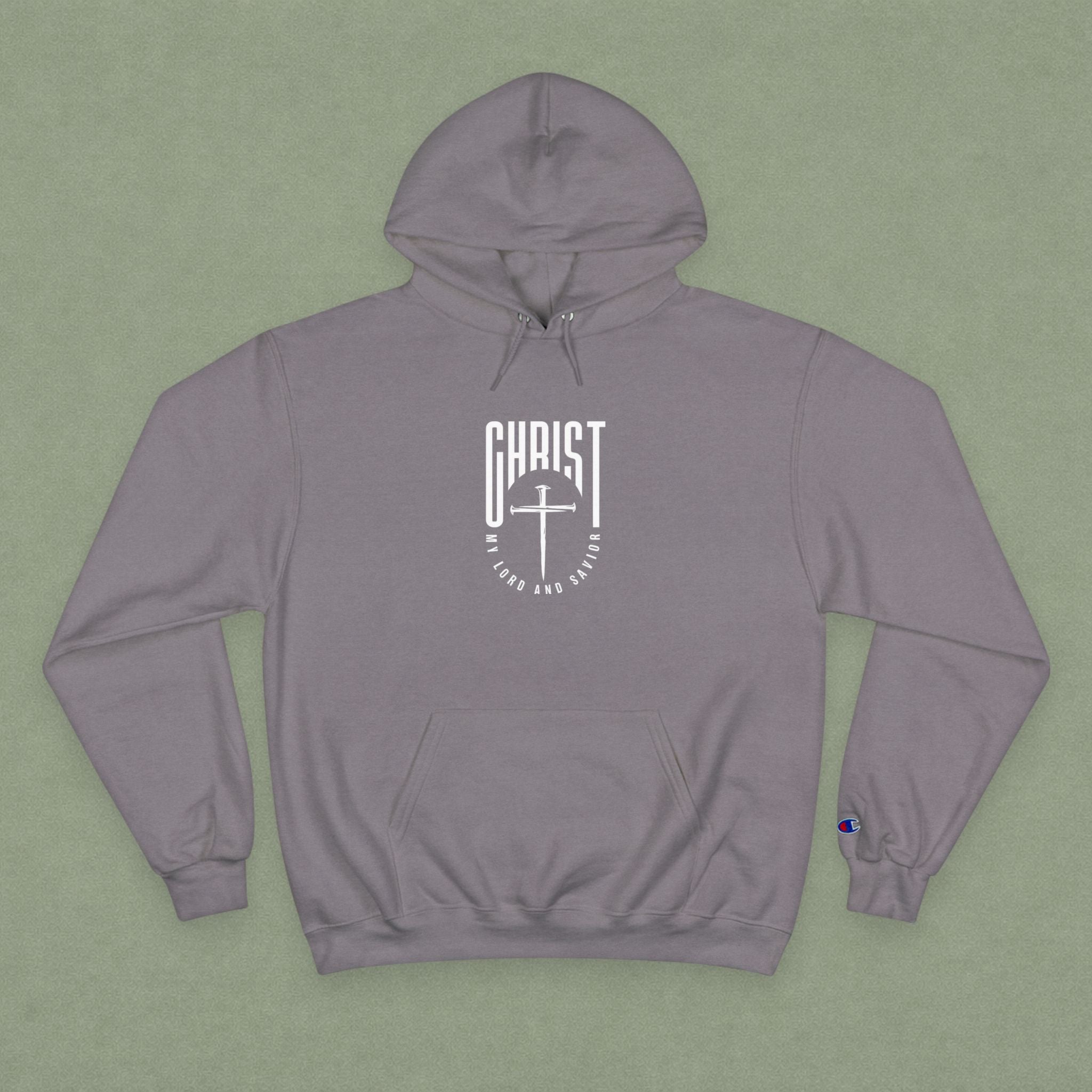 Christian Hoodie — "Christ" Cross Front & "God Is Light" Lantern Back Religious Pullover