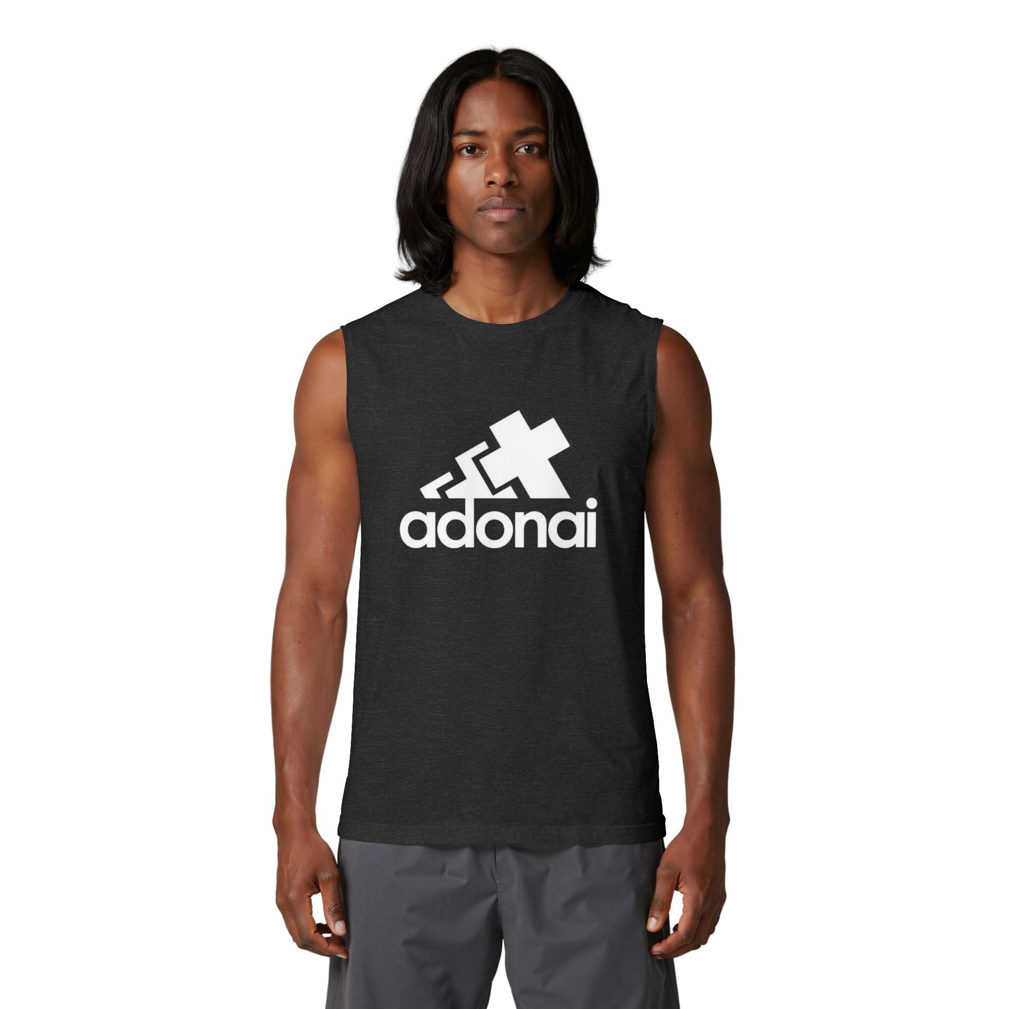 Adonai Logo Muscle Tank — Christian Faith Graphic Tank Top